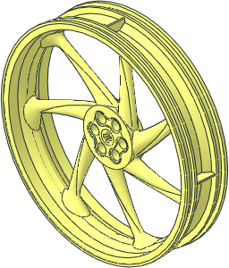 Wheel 24 x 107 Motorcycle with  7 Spokes