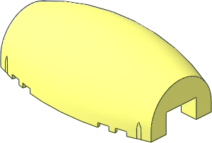 Windscreen  6 x 10 x  3 with  1 x  2 x  1 Cutout - Ovoid