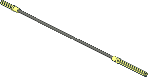 Technic Axle Flexible 26 with Axle 4.8L and Axle 2L on Ends