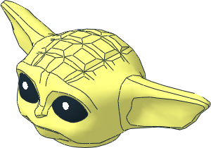 Minifig Baby Head Grogu with Black Eyes Pattern