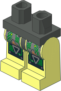 Minifig Hips and Legs with Insectoids Green Circuitry Pattern
