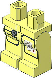 Minifig Hips and Legs with Map and Zippered Pocket Pattern