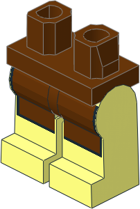 Minifig Hips and Legs with Reddish Brown Apron Pattern