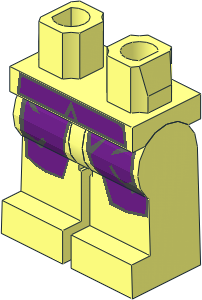 Minifig Hips and Legs with Purple Greatcoat with Dark Grey Border Pattern