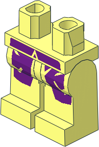 Minifig Hips and Legs with Purple Greatcoat Pattern