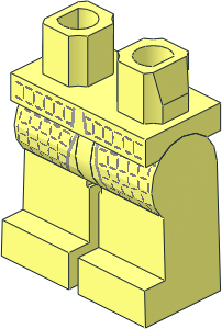 Minifig Hips and Legs with SW Kylo Ren Silver Checkered Lines Pattern
