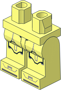 Minifig Hips and Legs with SW Clone Trooper Black, Light Bluish Grey Markings and Knee Pads Pattern