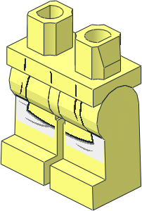 Minifig Hips and Legs with SW Jedi Robe with Dark Brown Wrinkles and White Leggings Pattern