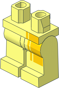 Minifig Hips and Legs with Yellow Stripes Pattern