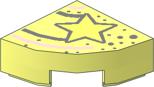 Tile  1 x  1 Corner Round with Rings, Star and Asteroid Field Pattern