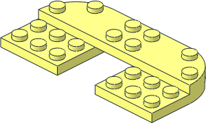Plate  8 x  4 x  0.667 with Rounded Corners with 2 Vacant Stud Areas with Cutout