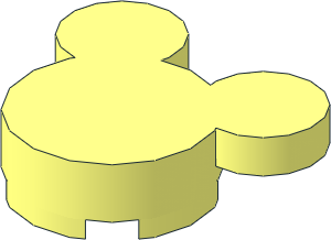 Tile  2 x  2 x  0.667 with Two Offset Round Extensions