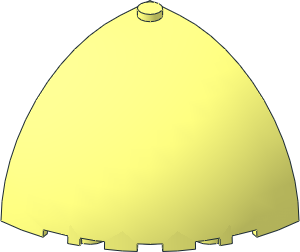 Brick  5 x  5 x  3.333 Corner Round with Dome Top and  2 x  2 Cutout