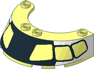 Windscreen  4 x  6 x  1.333 Curved Open with Six Black and White Window Pattern