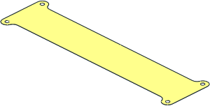 Sheet Plastic  5.3 x 20.3 Rectagular with  4 Tabs