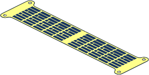 Sheet Plastic  5.3 x 20.3 Rectangular with  4 Tabs with Solar Panel Pattern