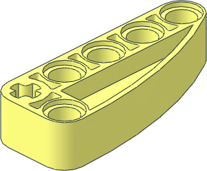 Technic Beam  2 x  5 Liftarm Bent 90 Quarter Ellipse