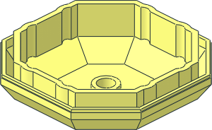 Rock  4 x  4 x  0.667 Octagonal Bottom