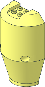 Cylinder  6 x  3 x  8 Half with Taper,  2 Pin Holes and  4 Studs