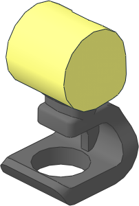 Minifig Leg Left Spring Prosthetic with Dark Bluish Grey Foot Pattern