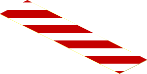 Sticker  0.9 x  3.9 with Red and White Danger Stripes