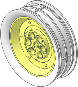 Wheel 20 x 62 Motorcycle Solid with White Outer Rim Pattern