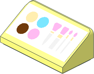 Slope Brick 31  1 x  2 x  0.667 with Paintbox and Makeup Brushes Sticker