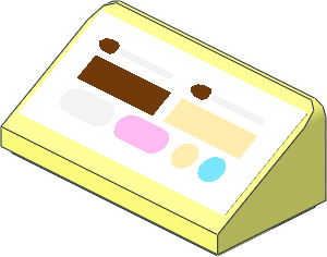 Slope Brick 31  1 x  2 x  0.667 with Paintbox, Mirror and Makeup Brushes Sticker
