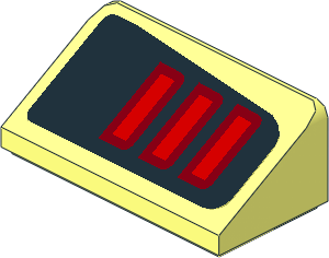 Slope Brick 31  1 x  2 x  0.667 with Red Taillamp on Black Background Left Sticker