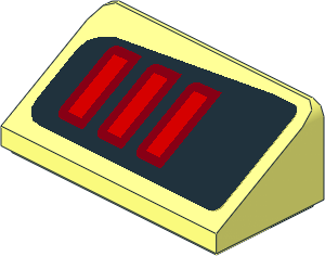 Slope Brick 31  1 x  2 x  0.667 with Red Taillamp on Black Background Right Sticker