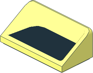 Slope Brick 31  1 x  2 x  0.667 with Black Trapezoid on Transparent Background Right Sticker