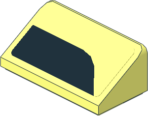 Slope Brick 31  1 x  2 x  0.667 with Black Trapezoid on Transparent Background Left Sticker