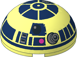 Dome  4 x  4 Smooth with R2-D2 Droid Pattern