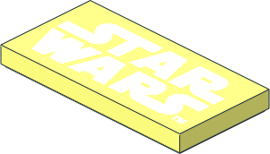 Tile  2 x  4 with Star Wars Logo Pattern