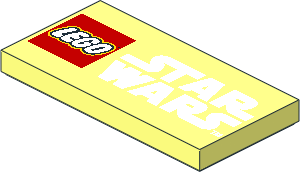 Tile  2 x  4 with Lego Logo and White Star Wars Logo Pattern