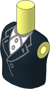 Figure Friends Girl Torso with Black Jacket with White Blouse Pattern