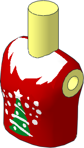 Figure Friends Girl Torso with Red Top with Christmas Pattern
