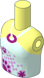 Figure Friends Girl Torso with Light Aqua Halter Neck Top with Paw Prints Pattern