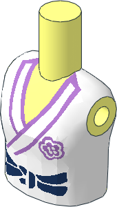 Figure Friends Girl Torso with Karate Top and Dark Blue Belt Pattern