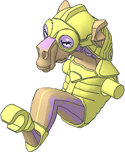 Minifig Body Dug without Arms with Sebulba Lavender Eyes and Tan Legs Pattern