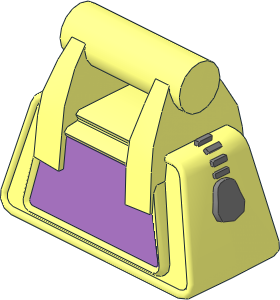 Figure Friends Handbag with Metallic Silver Zipper and Medium Lavender Side Pattern