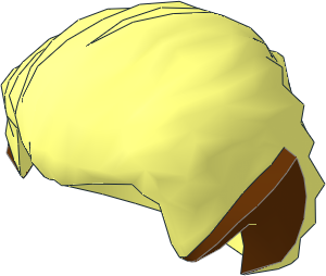 Minifig Hair Swept Back with Reddish Brown Pointed Ears Pattern