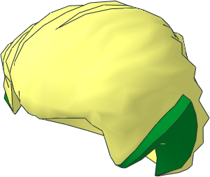 Minifig Hair Swept Back with Green Pointed Ears Pattern