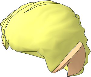 Minifig Hair Swept Back with Light Nougat Pointed Ears Pattern