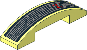 Slope Brick Curved  4 x  1 Double with Z/28 Logo on White Grille on Black Background Sticker