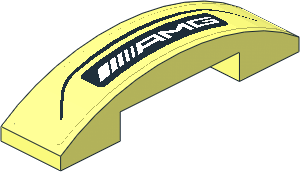 Slope Brick Curved  4 x  1 Double with White "AMG" in Black Frame on Transparent Background Sticker