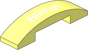 Slope Brick Curved  4 x  1 Double with White "Ferrari" Pattern