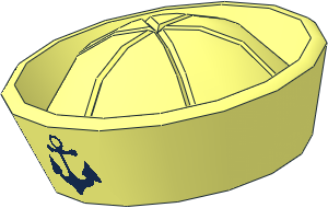 Minifig Hat Sailor with Dark Blue Anchor Pattern