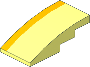 Slope Brick Curved  4 x  2 with Bright Light Orange Stripe Right Pattern