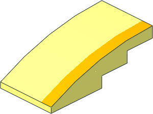 Slope Brick Curved  4 x  2 with Bright Light Orange Stripe Left Pattern